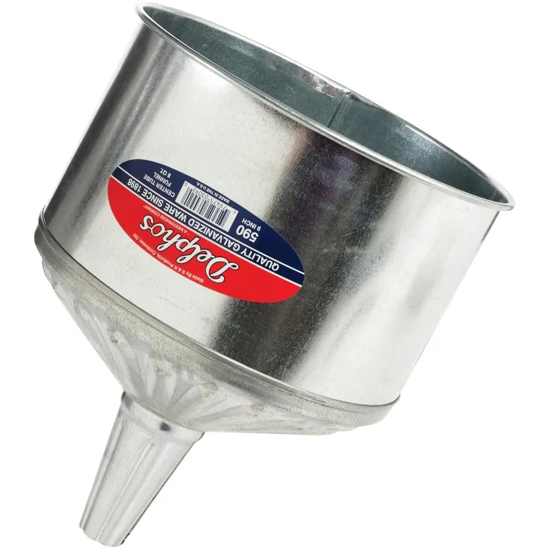 Delphos 590 Heavy-Duty 8 Qt Galvanized Steel Funnel with Center Spout