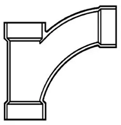 PVC DWV D502422 Wye Fitting 4 x 4 x 3 Combination Hub PVC