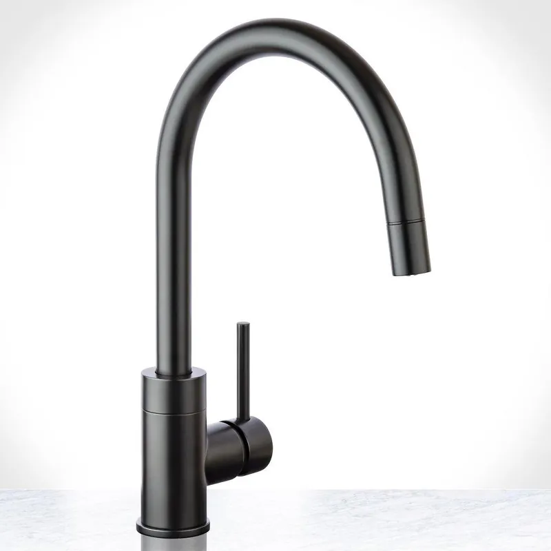 Miseno MNO003LFB Single Handle Pull Down Kitchen Faucet in Flat Black