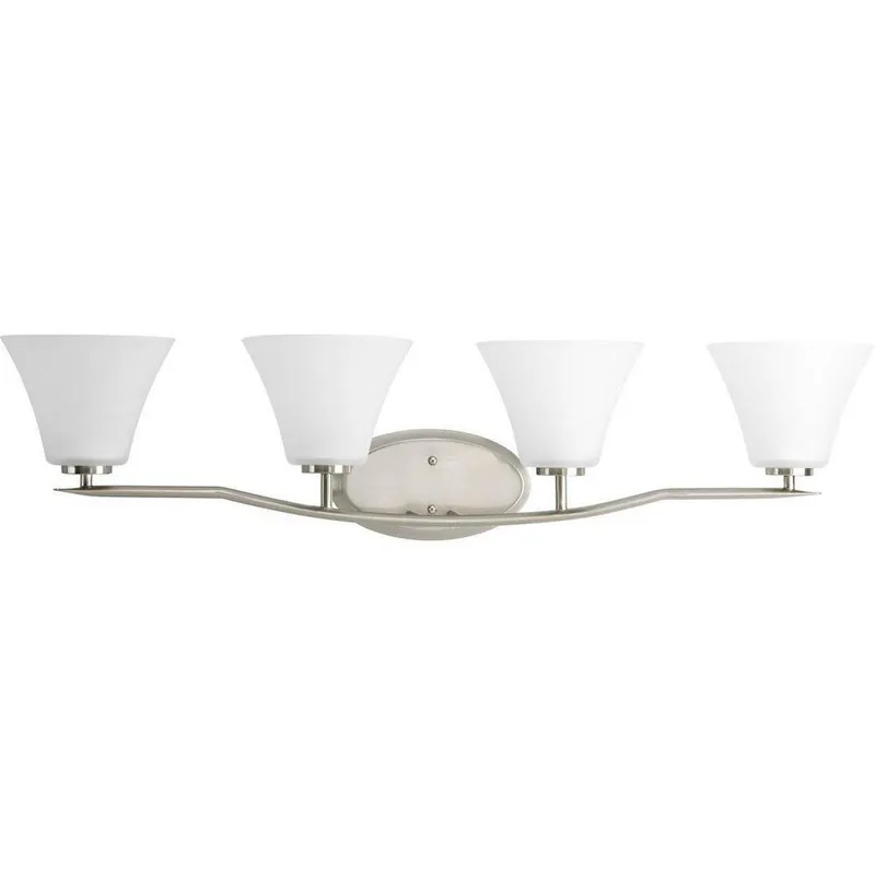 Progress Lighting P2007-09 Bravo 4 Light 100W Vanity Light Fixture Brushed Nickel