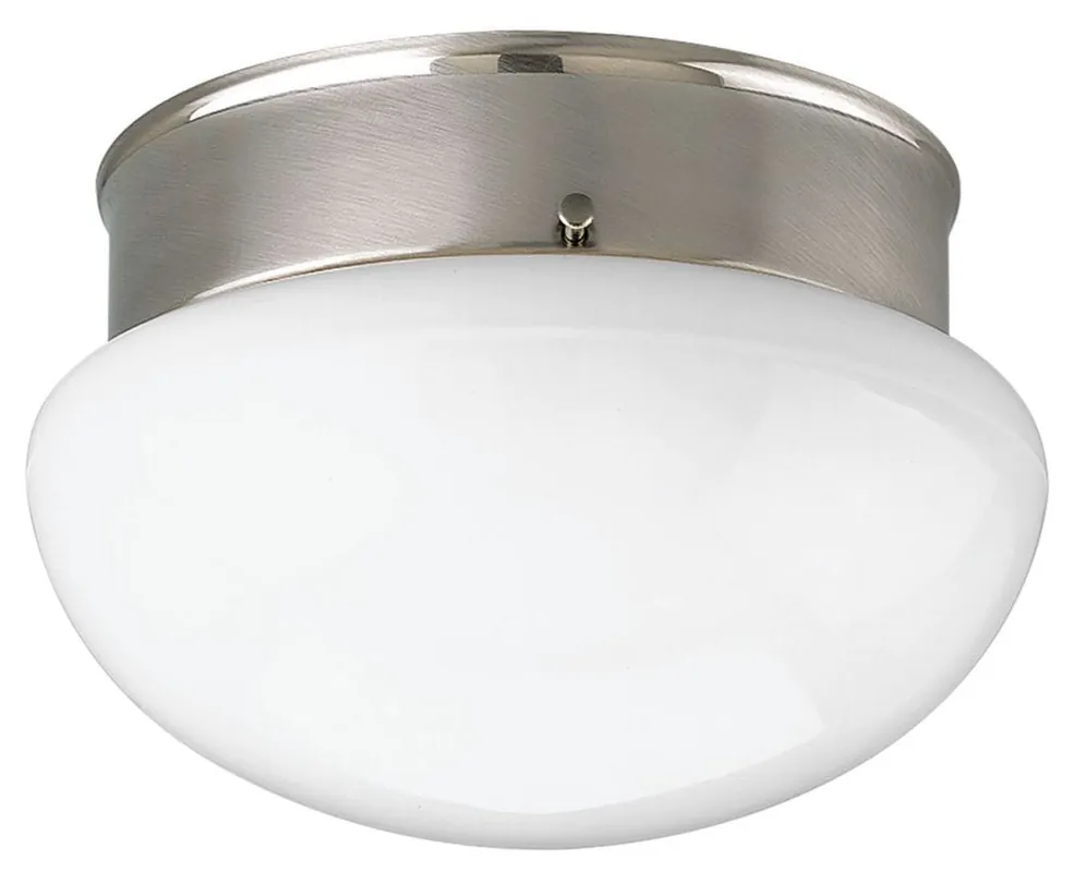Progress Lighting P3408-09 Fitter 1 Light 60W CTC Fixture White Glass Brushed Nickel