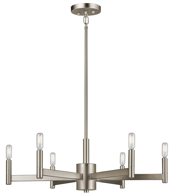 Kichler 43859SN The Erzo 6 Light Chandelier 60W Satin Nickel Finish