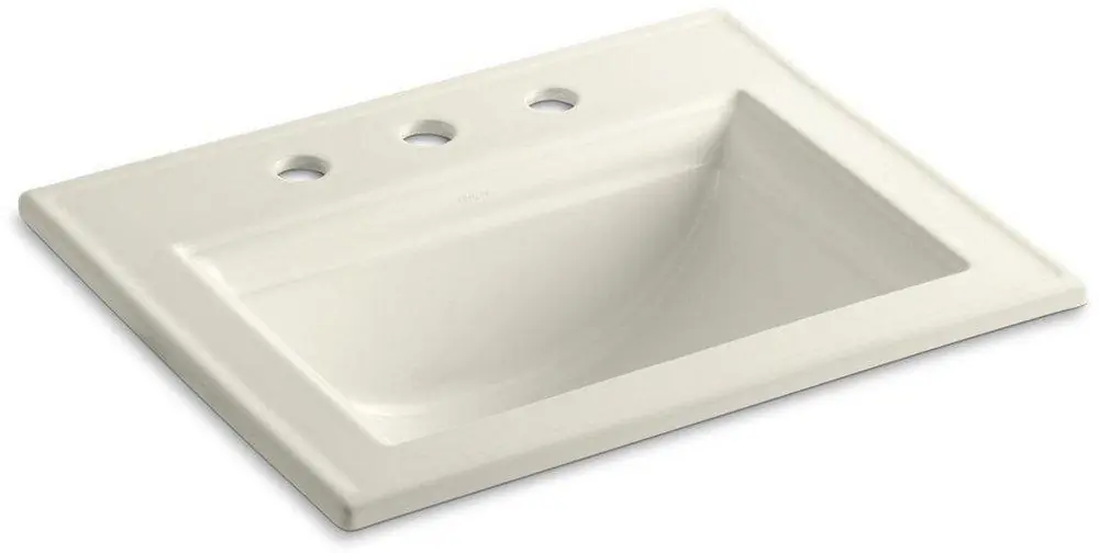 Kohler 2337-8-96 Memoirs Stately 22-3/4 x 18 in. Drop-in Bathroom Sink Biscuit