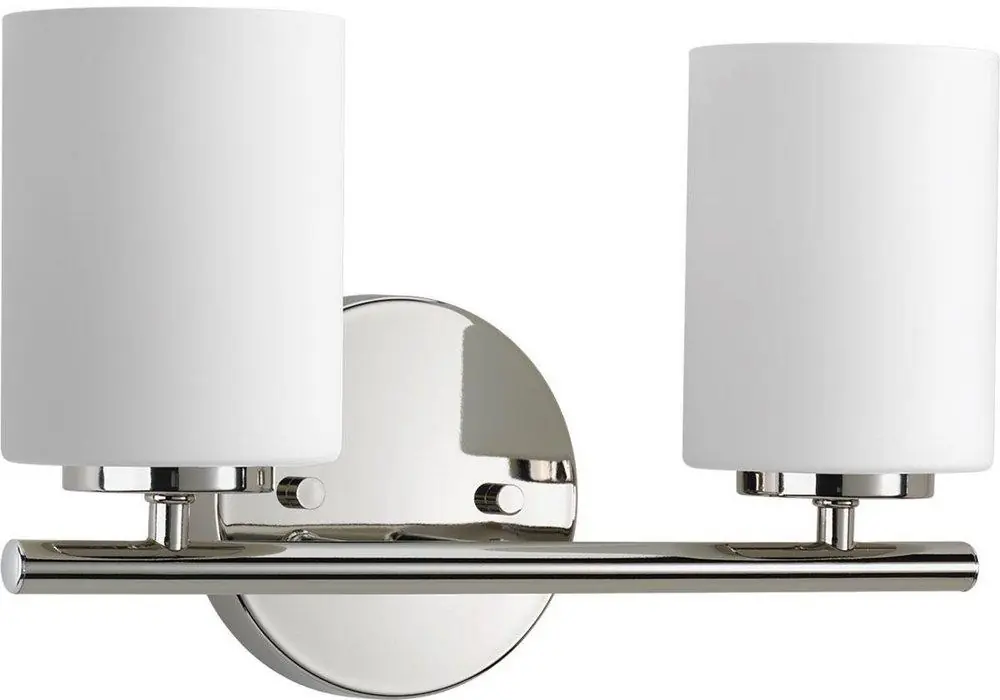 Progress Lighting P2158-104 Replay 2-Light Bath Light in Polished Nickel