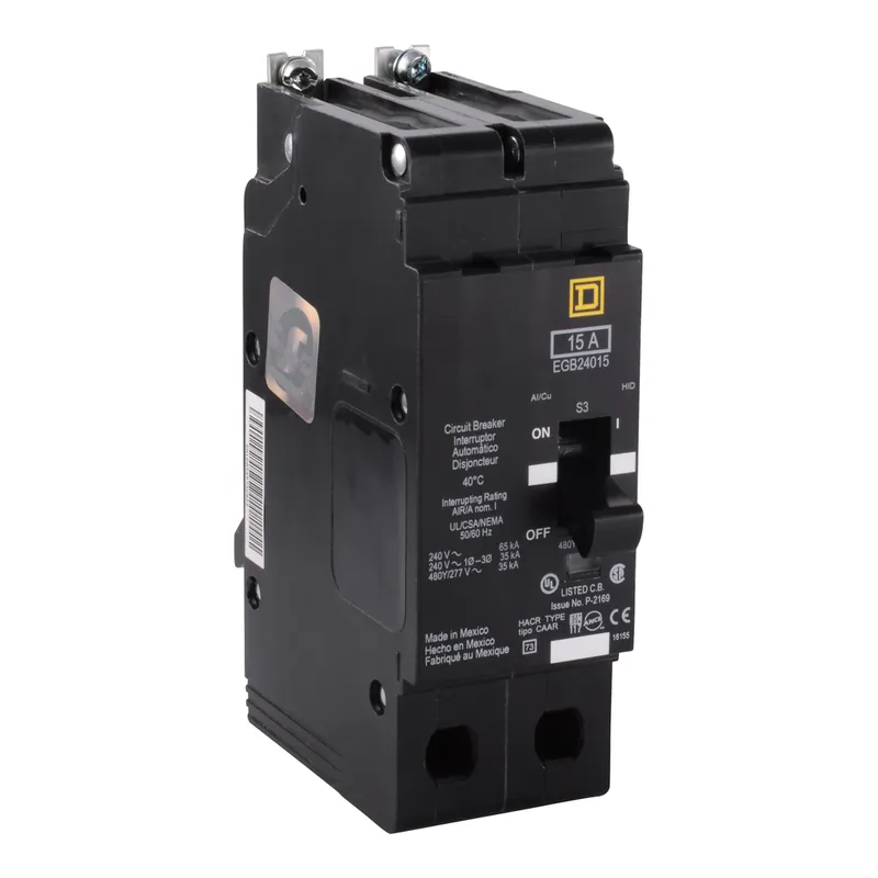 Square D EGB24015 Mini Circuit Breaker 15 Amp 2-Pole 480Y/277VAC