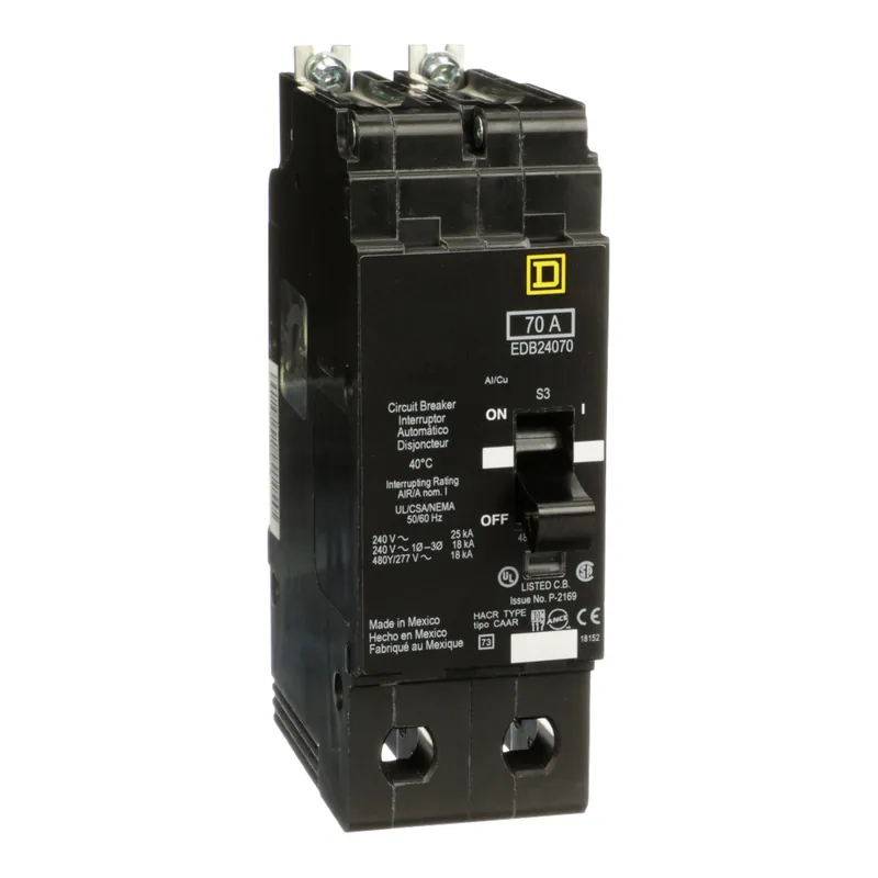 Square D EDB24070 Mini Circuit Breaker 70 Amp 480Y/277 Volt