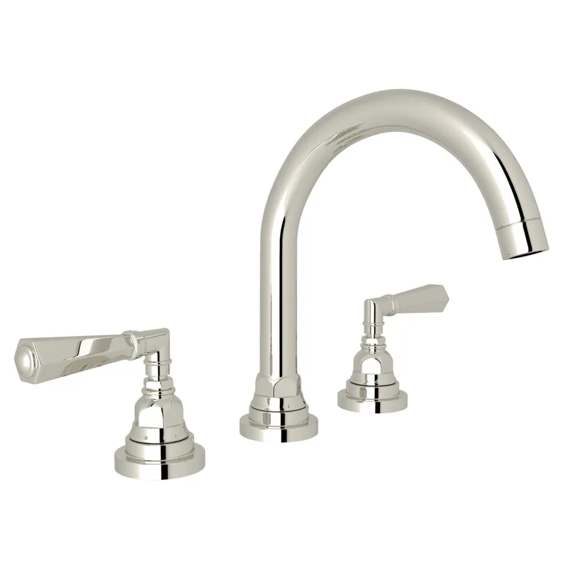 Rohl A2328LMPN-2 San Giovanni Two Handle Widespread Bathroom Sink Faucet in Polished Nickel