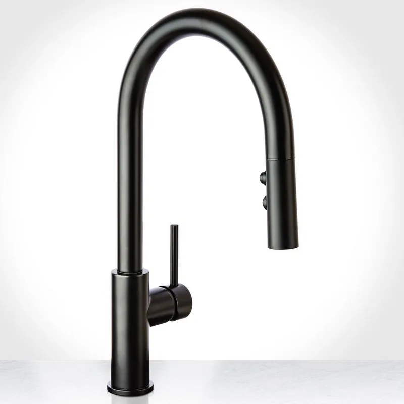 Miseno MNO191LFB Single Handle Pull Down Kitchen Faucet in Flat Black