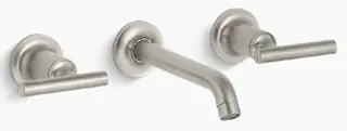 Kohler T14413-4-BN Purist Two Handle Wall Mount Widespread Bathroom Sink Faucet