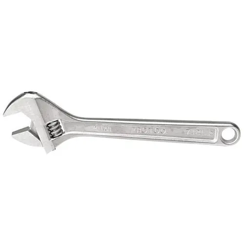 Stanley 87-471 Adjustable Wrench, 10 in Overall Length, Polished Chrome Plated