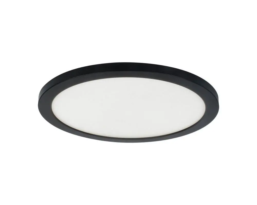 Miseno FLDL210012LEDCCTMB 12 in. LED Color Selectable Round Flat Panel Ceiling Fixture in Matte Black
