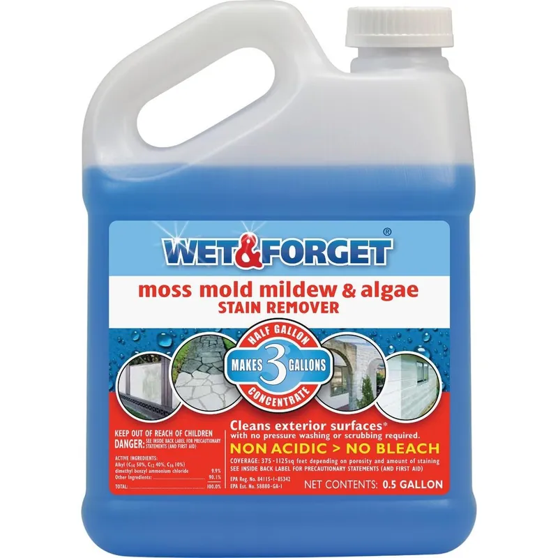 Wet & Forget 800003 Moss, Mold, Mildew, & Algae Stain Remover 1/2 Gal. Liquid Concentrate