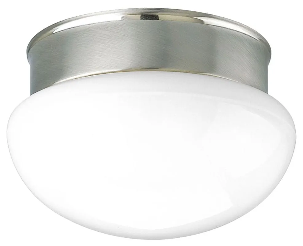 Progress Lighting P3410-09 Fitter 2 Light 60W CTC Fixture White Glass Brushed Nickel