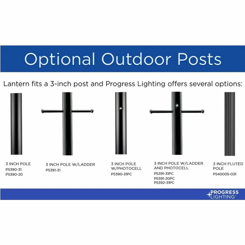 Progress Lighting P5414-31 Mansard 1-60W MED POST LANTERN BK