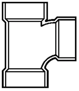 PVC DWV D400015 Sanitary Tee 1-1/2
