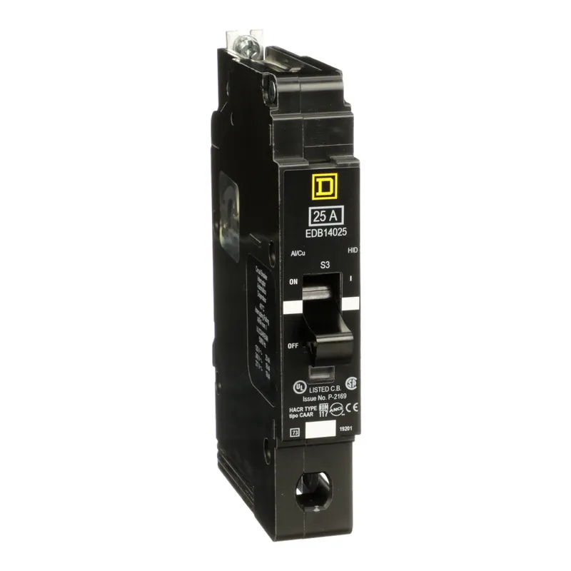 Square D EDB14025 Miniature Circuit Breaker 277 Volt 25 Amp E-Frame