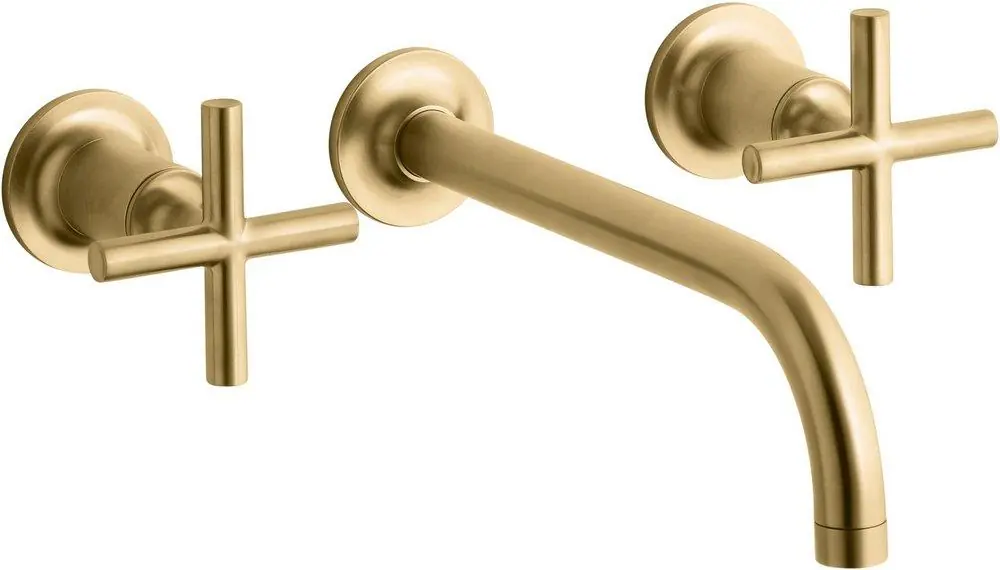 Kohler T14414-3-2MB Purist Two Handle Wall Mount Widespread Bathroom Sink Faucet