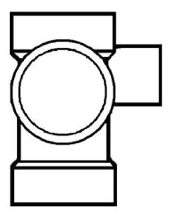 PVC DWV D417420 Fitting 4 x 4 x 4 x 2 Tee With Rh Inlet