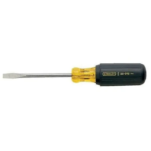 Stanley 66-089 Slotted Screwdriver, 3/16 in Keystone/Slotted Point, Alloy Steel Shank, 6-3/4 in OAL, Acetate Handle, Black Oxide/Polished Chrome