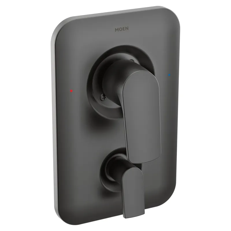 Moen T2810BL Rizon Two Handle Pressure Balancing Valve Trim in Matte Black