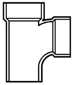 PVC DWV D403020 San Tee Fitting 2 Inch x 2 Inch x 2 Inch