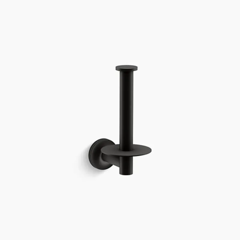 KOHLER 14444-BL Purist Wall Mount Toilet Tissue Holder in Matte Black