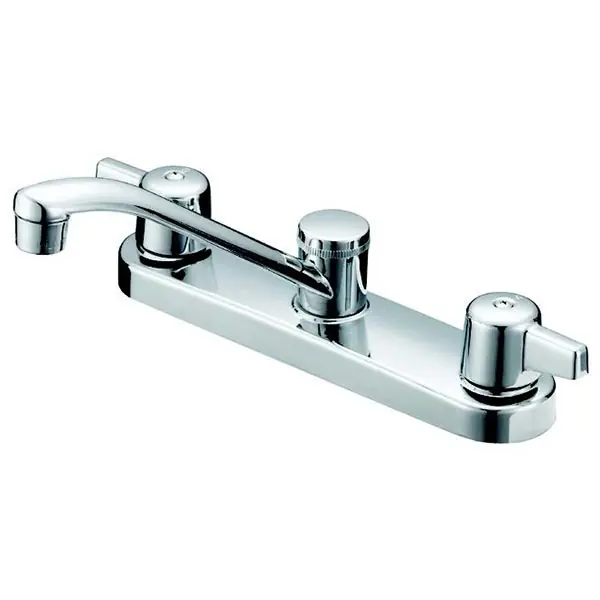B&K 222-405BW Kitchen Faucet, Commercial/Residential, 1.8 gpm Flow Rate, 8 in Center, Standard Spout