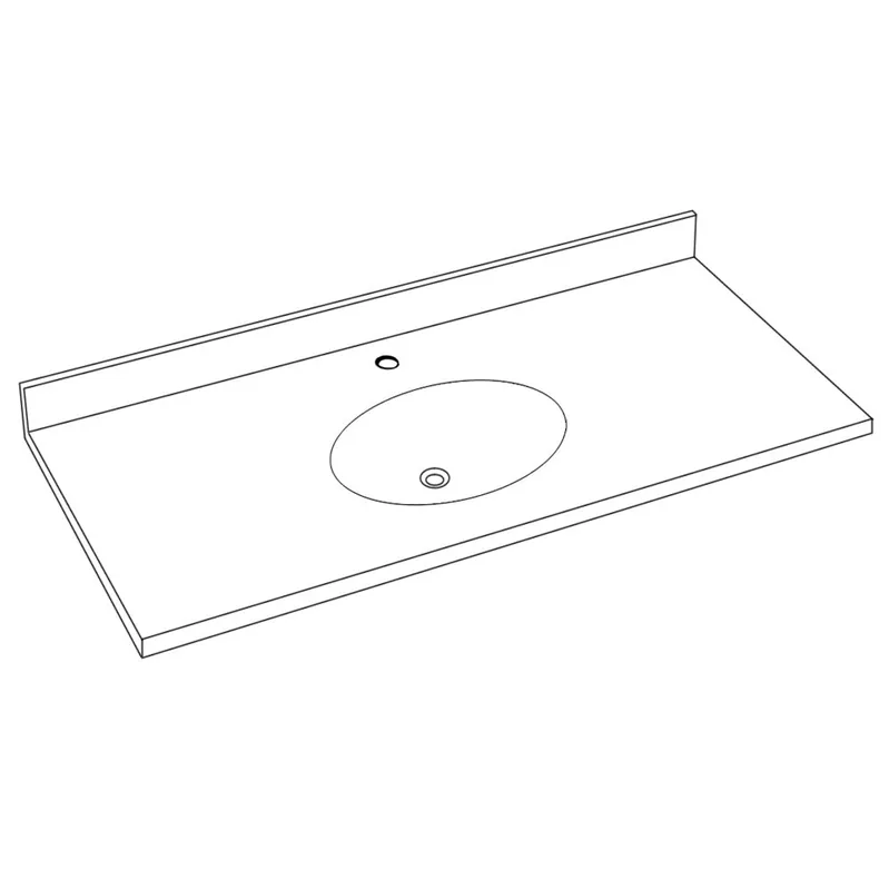 Swan CH02255.126 Vanity Top 22-1/2 x 55 Cloud Bone SGL BWL