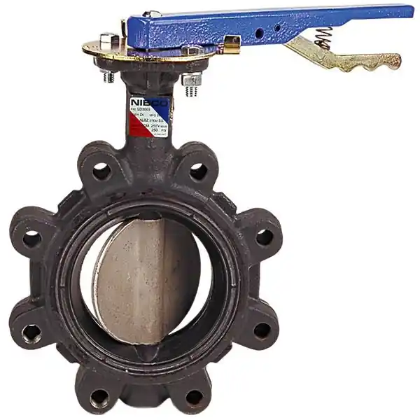 NIBCO NLG243D Lug Style Butterfly Valve 2 in Nominal 125/150 lb Ductile Iron Body EPDM