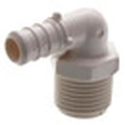 Everflow PPML1212 1/2 Inch PEX Barb x 1/2 Inch MIP 90 Degree Elbow Pipe Fitting Plastic Poly Alloy