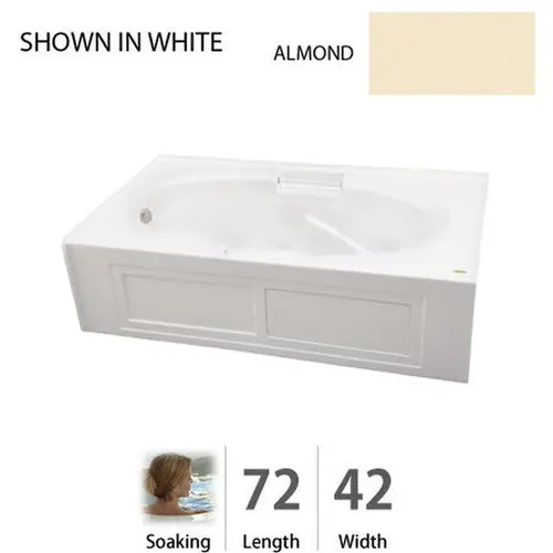 JACUZZI MJS7242BRXXXXA SOAKER ALM MAJORA RH DRAIN WITH SKIRT