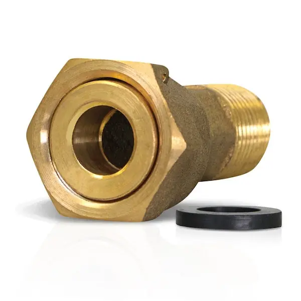 Everflow WMC1520-NL MIPx2 FIP Brass Water Meter Coupling Adapter Pipe Fitting 1-1/2 Inches