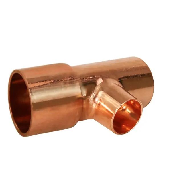 Everflow CCRT3221 Copper Reducing Tee Fitting with Solder Cups 3x2-1/2x1