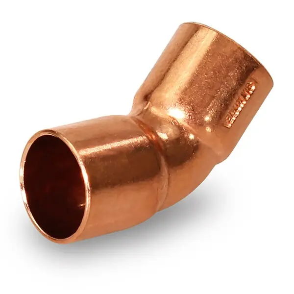 Everflow CCLF0038 Copper CxC 45 Degree Elbow Fitting with 2 Solder Cups 3/8 Inch