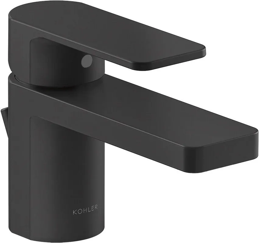 Kohler 24804-4-BL Parallel Single Handle Monoblock Bathroom Sink Faucet in Matte Black