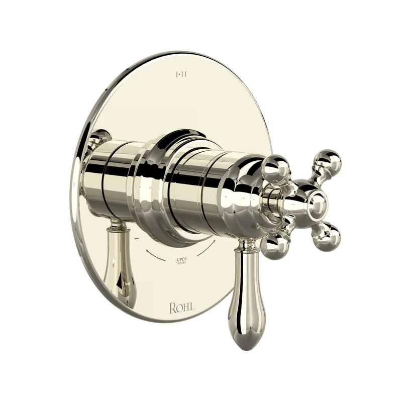Rohl TAC23W1LMPN Arcana 1/2 Therm & Pressure Balance Trim With 3 Functions in Polished Nickel