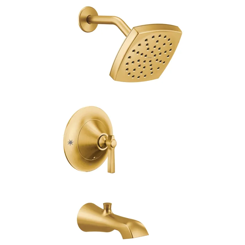 Moen TS2913BG Flara Posi-Temp Rain Shower 1-Handle Tub and Shower Faucet Trim Kit in Brushed Gold