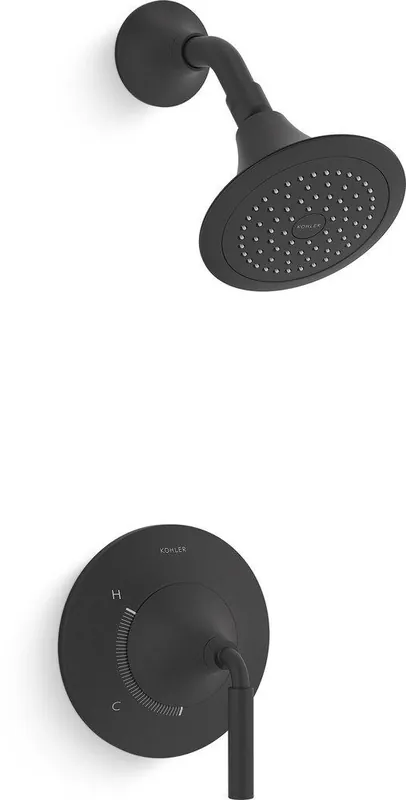 Kohler TS27420-4G-BL Tone One Handle Single Function Shower Faucet in Matte Black (Trim Only)