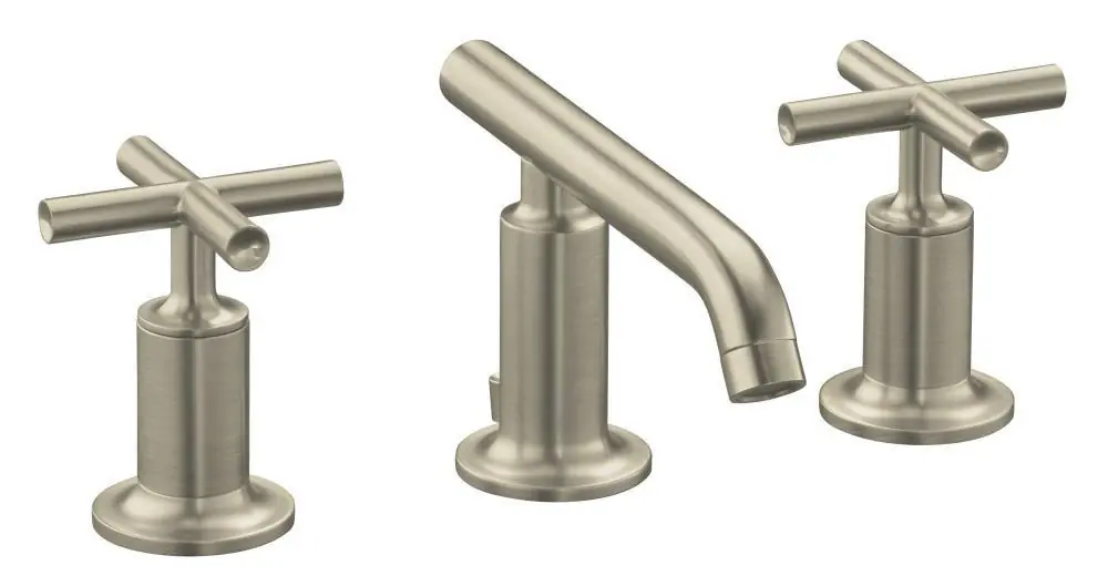 Kohler 14410-3-BN Purist Two Handle Widespread Bathroom Sink Faucet