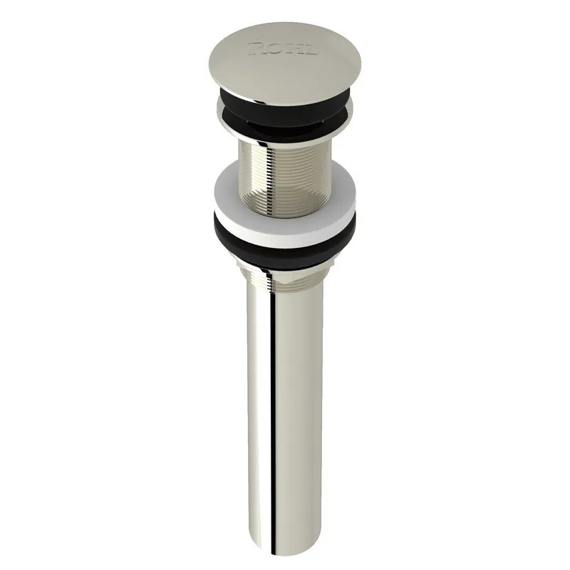 Rohl 5445PN Push Dome Drain in Polished Nickel (Less Overflow Holes) R5445PN