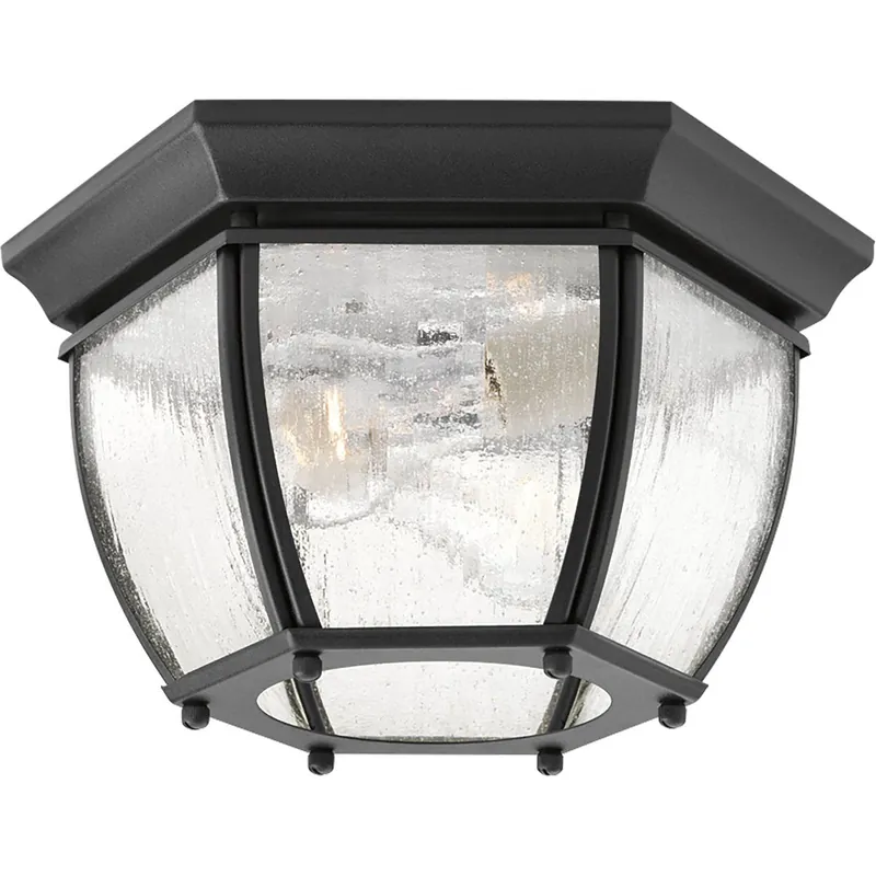 Progress Lighting P6019-31 Roman Coach 2-60W MED FLUSH MOUNT BK