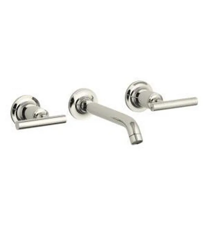 Kohler T14413-4-BL Purist Two Handle Wall Mount Widespread Bathroom Sink Faucet