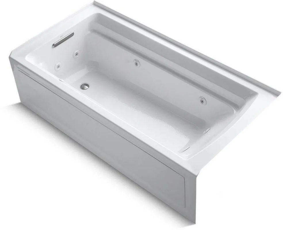 Kohler 1124-LA-0 Archer 72 in. x 36 in. Whirlpool Alcove Bathtub with Left Drain