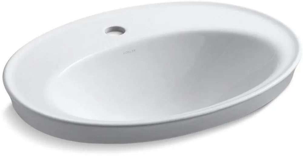 Kohler 2075-1-0 Serif 22-1/8 x 16-1/4 in. Oval Drop-in Bathroom Sink