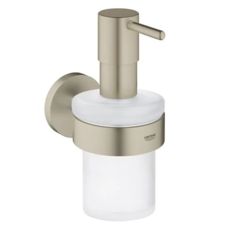 GROHE 40448EN1 Essentials Wall Mount Soap Dispenser with Holder in Brushed Nickel