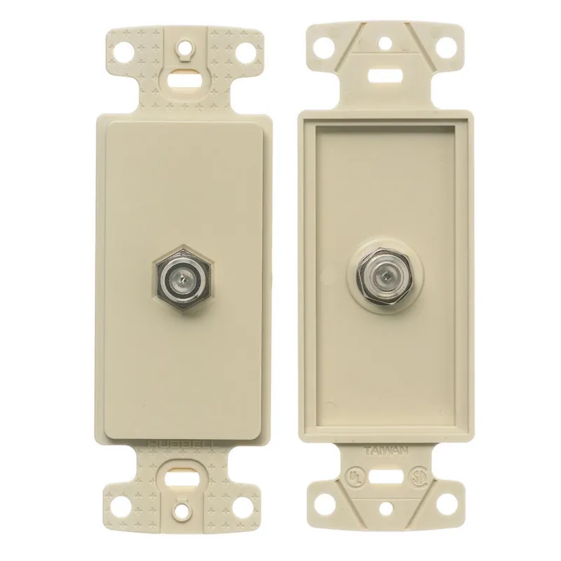 Bryant Electric NS780I Standard Voice and Data Decorator Plate Frame With F-Type Coupler Bulkhead NS780I