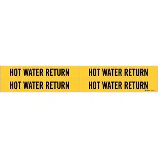 Brady 7148-4 BRA 4 Style Permanent Acrylic Pipe Marker HOT WATER RETURN