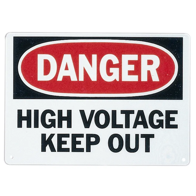 Ideal 44-881 Self-Sticking Safety Sign, Polyester, 10 IN Length, 7 IN Width, DANGER HIGH VOLTAGE KEEP OUT
