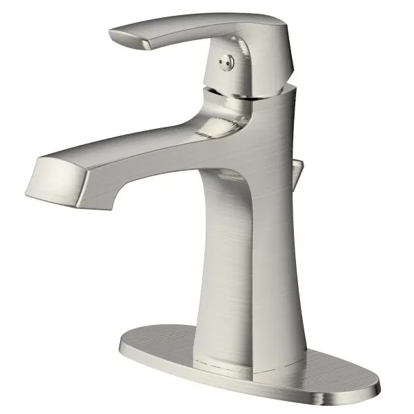 Luxury Line 192-6399 Presley Single Handle Bathroom Faucet with Brass Pop-Up Drain, Brushed Nickel