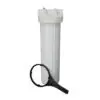 FRANKLIN WATER TREATMENT HJ20-CLEAR High Flow Cartridge Filter Housing With 1 Inlet/Outlet Wrench & Pressure Relief Clear Sump For 4-1/2 x 20 Cartridges